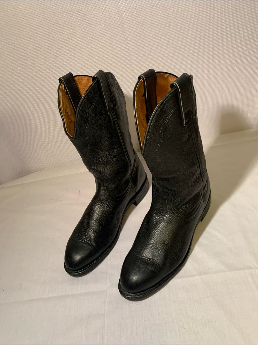 Boulet Ladies Cowboy Leather Rodeo Hipster Boots Made Canada Size 7